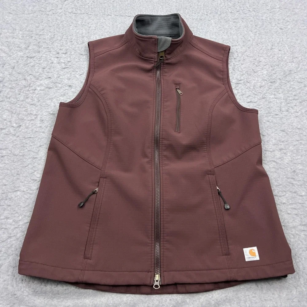 Carhartt Denwood Vest Womens Large Purple Full Zip Workwear Softshell Easy Gilet